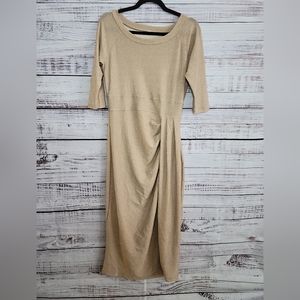 Gold XL Metallic Dress with Side Slit